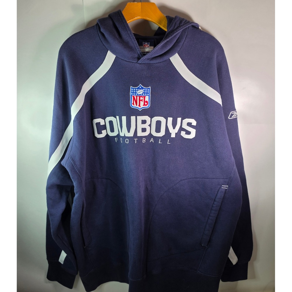 Vintage Reebok Dallas Cowboys Hoodie XL Authentic Sideline NFL Navy NFC East